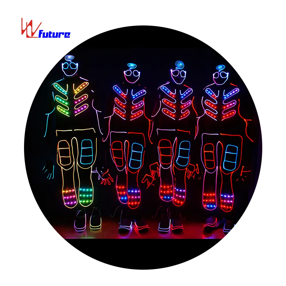 Superman 433 control inalámbrico de luz LED Tron traje equipo de luz led tron traje de la danza