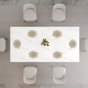 Tùy Chỉnh Sang Trọng Hiện Đại Bằng Đá Cẩm Thạch Trắng Bàn Ăn Với Tủ Lưu Trữ Hình Chữ Nhật Lớn Phòng Ăn Bảng Cho Nhà Bếp 4-6 Chỗ Ngồi - Product Image 4