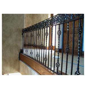 Home Decoration Schmiedeeisen Geländer Schwarz Pulver beschichtete Balustrade Design für Balkon/Terrasse/Treppe - Product Image 4