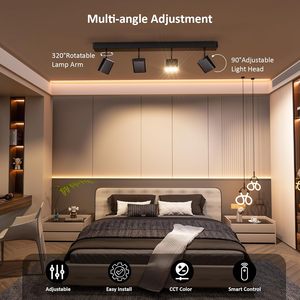 SCON Modern 4-Light LED hüzme aydınlatma kiti 24W dim tavan Spot işıklar dönebilir CCT parlaklık Dimmer uzaktan kontrollü - Product Image 5