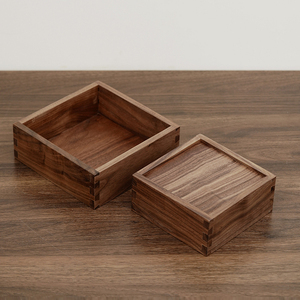 Handmade rắn Walnut gỗ mở hộp lưu trữ với dovetail Doanh hình chữ nhật bằng gỗ <span class=keywords><strong>Organizer</strong></span> Tray cho bàn ngăn kéo hoặc trang trí nội thất - Product Image 2