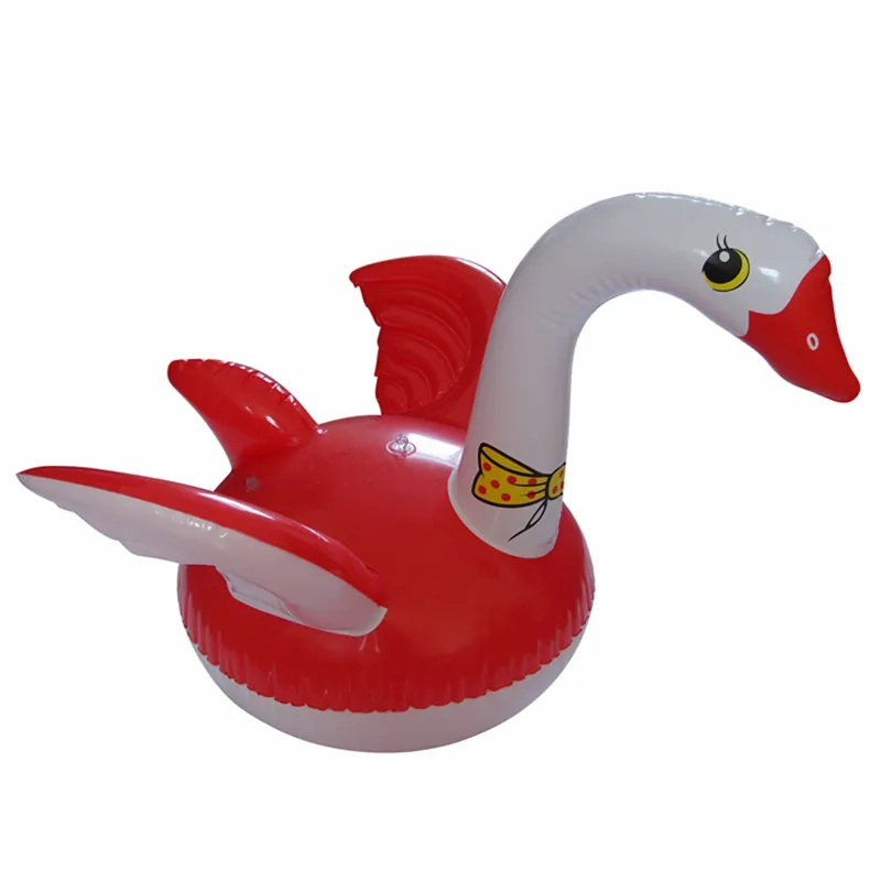 Customized Cheap Red White Plastic Inflatable Swan Float Toy