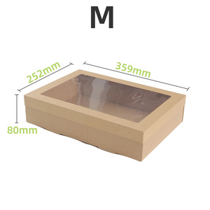 F oluklu mukavva gıda ambalaj kutusu pencere ile yemek kabı büyük kapasiteli pasta aperatif ambalaj kutusu - Product Image 3