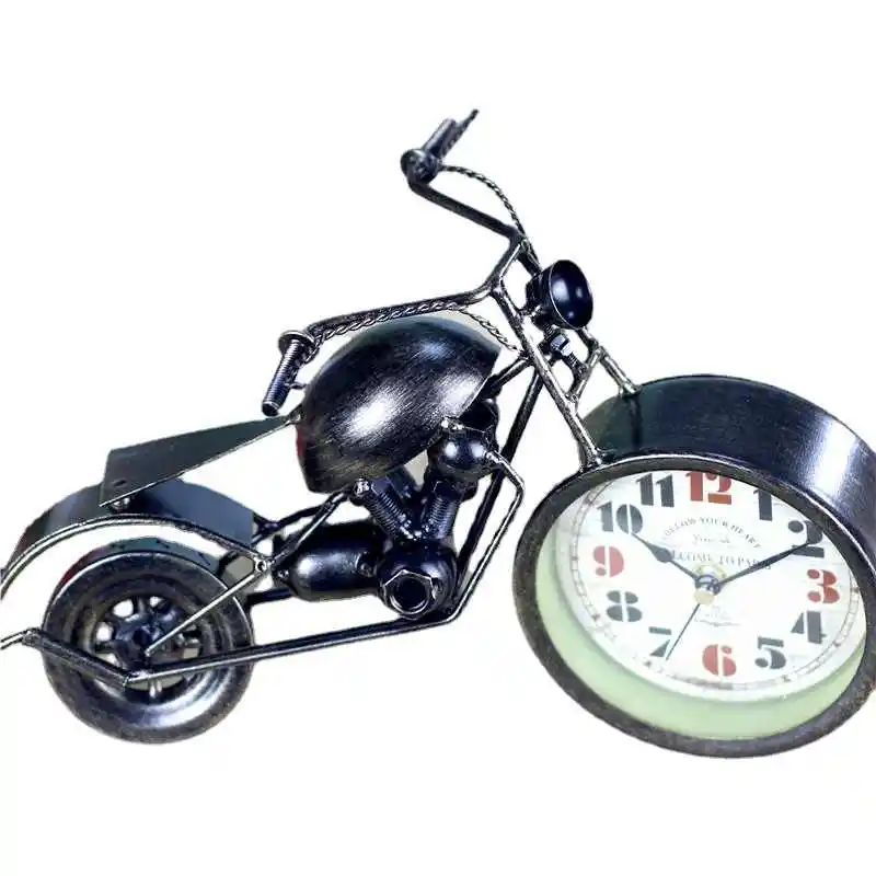 Reloj de asiento de motocicleta Vintage transfronterizo, decoración creativa para el hogar, artesanía de Metal, regalo de cumpleaños, reloj de asiento, reloj de mesa