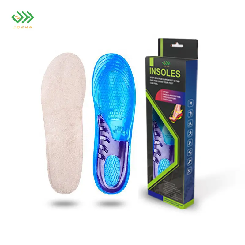 Palmilhas de silicone em gel, palmilhas ortopédicas de silicone em gel, massageador esportivo, suporte de arco, para corridas