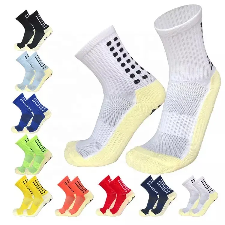 Yeni spor Anti kayma futbol çorapları pamuklu futbol kavrama çorap erkekler rahat örme bahar çorap