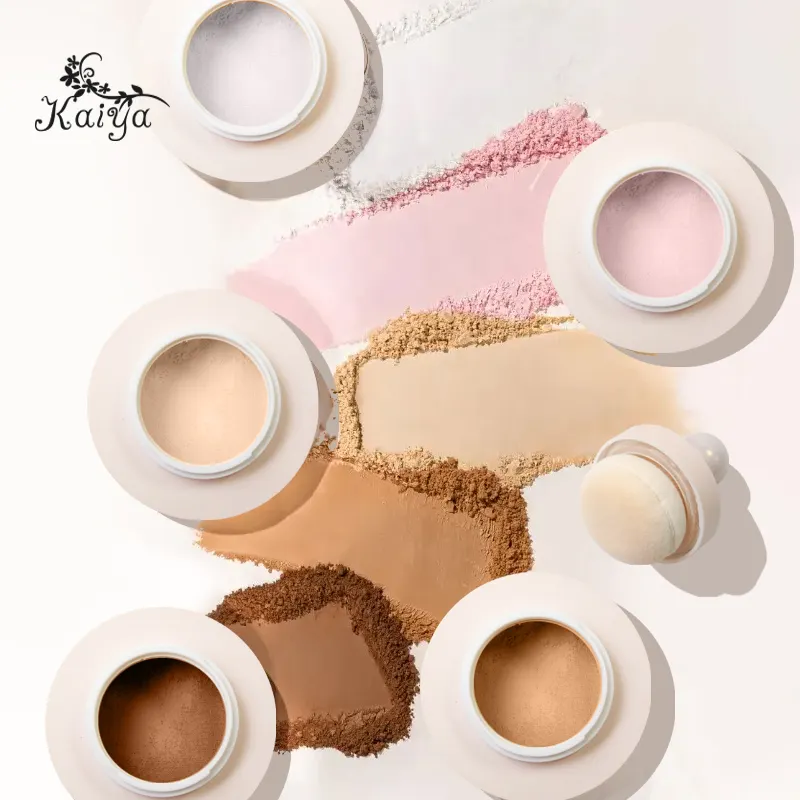 OEM Mini Case Face Terminou Pós Sem Enceramento Leve Ultra Fine Long Wearing Almofada Esponja Vegan Matte Setting Loose Powder