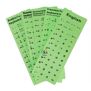 Leuchtende Tastatur aufkleber, <span class=keywords><strong>Notebook</strong></span> Desktop Letter <span class=keywords><strong>Layout</strong></span> Aufkleber, Spanisch, Englisch, Russisch, Arabisch, Französisch, Deutsch, Italienisch