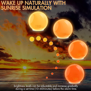 D3 Multifunctional Sunrise <strong>Wake</strong> Light FM Radio Symphony Light Double Alarm Clock for Bluetooth Speaker Sleep Consumer - Product Image 4