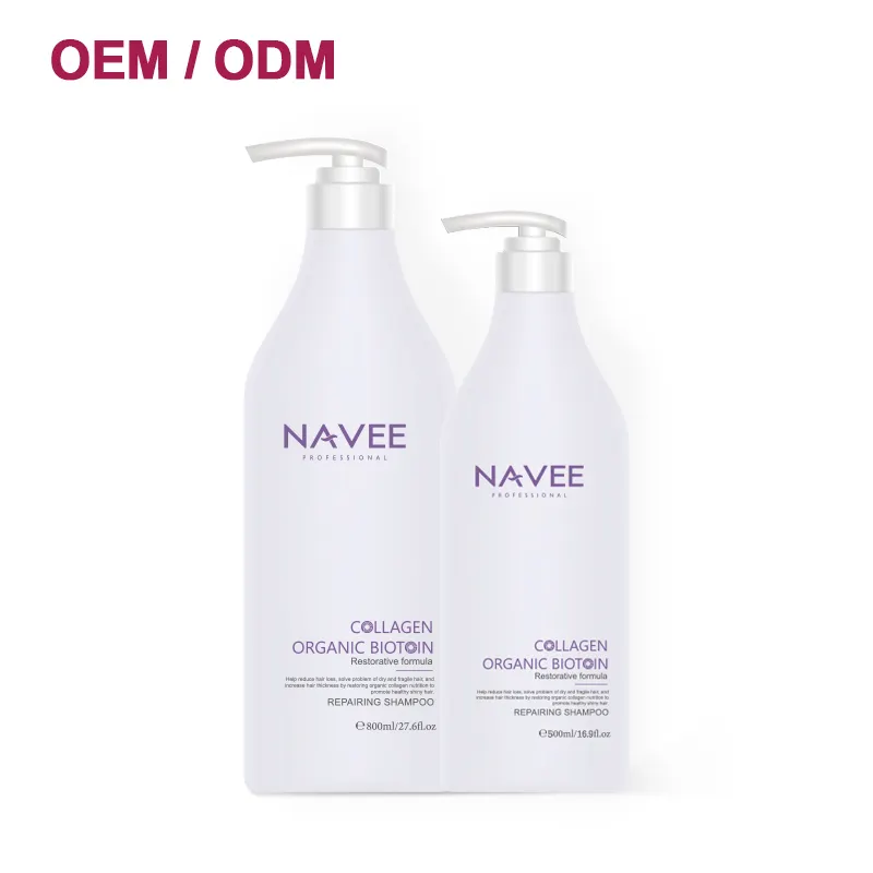 Conjunto de shampoo e condicionador de queratina sem sulfato para cabelos, limpeza calmante e nutritiva, com extrato de planta de marca própria