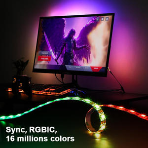 EMC Gaming Light PC Backlight Music Color Sync 5V USB RGBIC LED Strip Monitor Backlight for PC 24 - 34 Inch <strong>Computer</strong> - Product Image 6