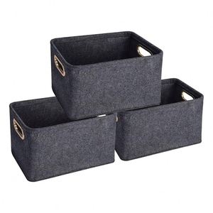 Cảm thấy hộp lưu trữ có thể gập lại ngăn kéo bé vải giặt đồ chơi tổ chức Lưu trữ giỏ với khoen xử lý cho kệ - Product Image 1