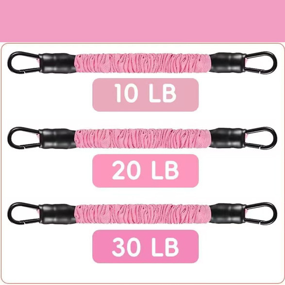 Corde élastique anti-casse rose, 10 lbs chacune