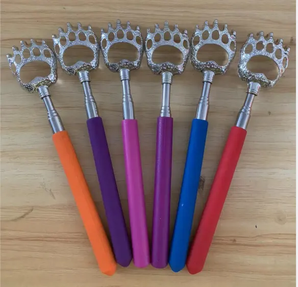 BEAR Electroplating Claw Back Scratcher body massager extendable stainless steel back scratchers L:17-43CM