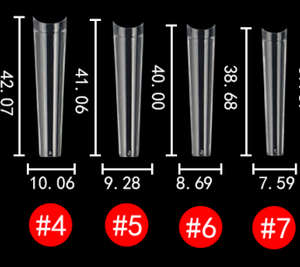 ปลายแหลมครึ่งด้านแบบมืออาชีพปลายเล็บเจล x สี่เหลี่ยมขนาดเติม #4 #5 #6 #7 XXL ปลายเล็บไม่มีปลายโลงศพแบบโค้ง - Product Image 2