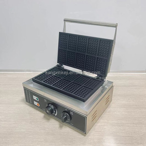 商用电动带温度和时间控制110V 220V 10pcs不粘方形比利时华夫饼机 - Product Image 4