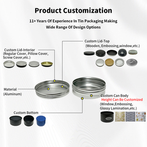 马口铁包装厂定制设计金属罐储物容器空小圆形铝罐带螺旋盖 - Product Image 4