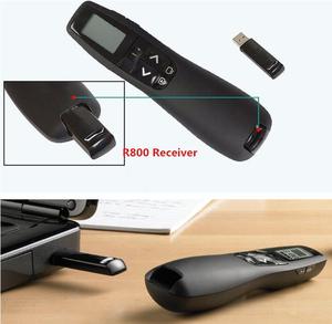R800 2,4 GHz Mini USB Wireless Presenter PPT-Fernbedienung Grüner Laser-LED-Anzeige zeiger für Powerpoint-Präsentation - Product Image 6