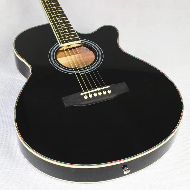 Nhà Máy Bán Hàng Trực Tiếp New 40 Inch Màu Đen Người Mới Bắt Đầu Dành Cho Người Lớn Acoustic Guitar Cho Sinh Viên Biểu Tượng Tùy Chỉnh Chấp Nhận