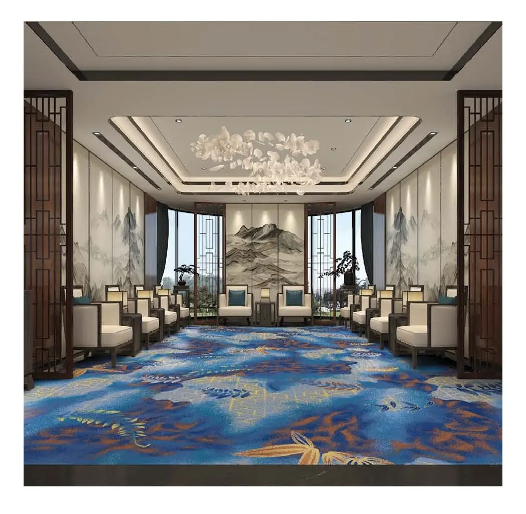 Tapijten Ontwerp Patroon Hoge Kwaliteit Luxe 5 Sterren Hotel Tapijt Bedrukt Luxe Hotel Lobby Tapijt High-End Hotel