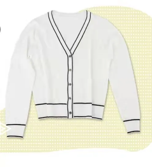 Woven Cardigan Sweater Women's New Cos Trendy Spring Anti-pilling Short Style Knit Women White Standard Crew Neck Accept OEM