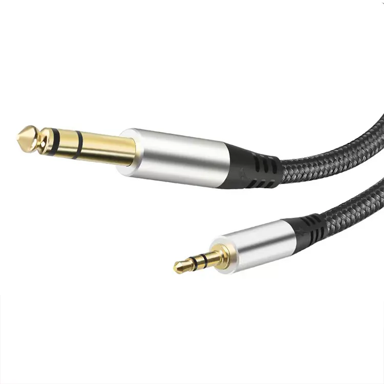 Cable auxiliar macho a macho, 3,5mm, 3,5mm, mono jack a jack de 6,35mm, Cable de audio