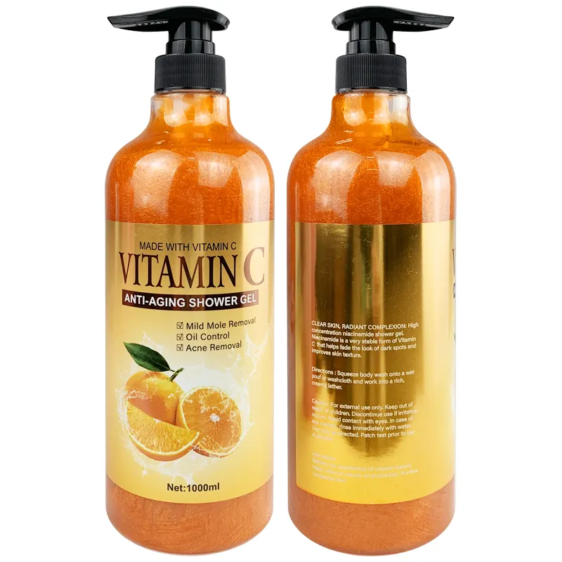 Marque privée Profondeur naturelle éclaircir le teint gel douche anti-âge vitamine C Body Wash