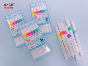 OEM personalizzato punta morbida scalpello evidenziatore 6 Neon fluorescente pennarello Set per studenti bambini ufficio marcatura & disegno Fax - Product Image 4