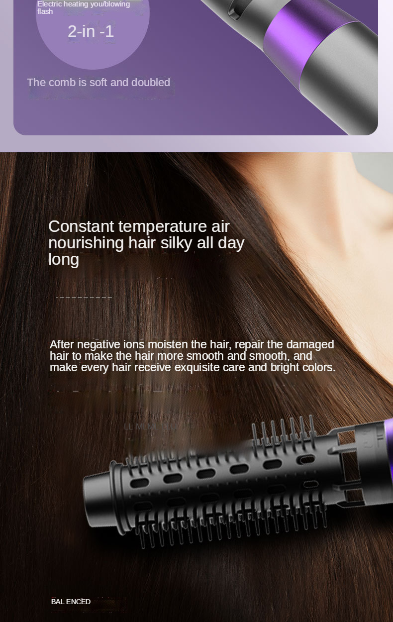 Factory sales multifunctional three-in-one curling iron straightening hair dryer hot air comb dry and wet comb 1000W for salon