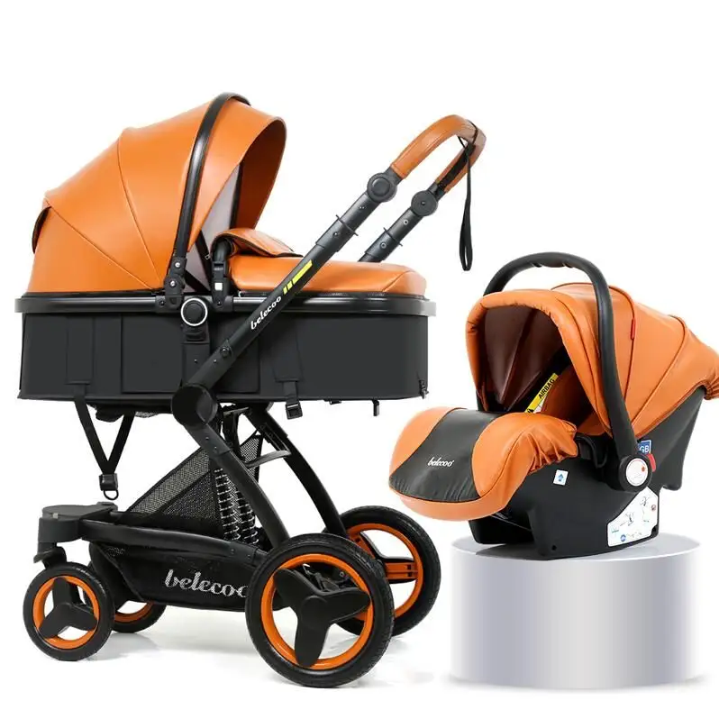 stroller baby 4 in 1 High view baby stroller basket can sit or fold bidirectional shock absorbent baby stroller