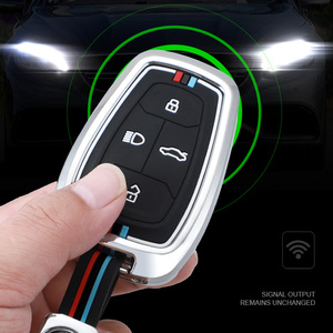Hochwertige Auto-Metall-Schlüssel abdeckung Fernbedienung Smart Key Shell Fob mit Silikon knopf Geeignet für TATA-Zubehör - Product Image 5