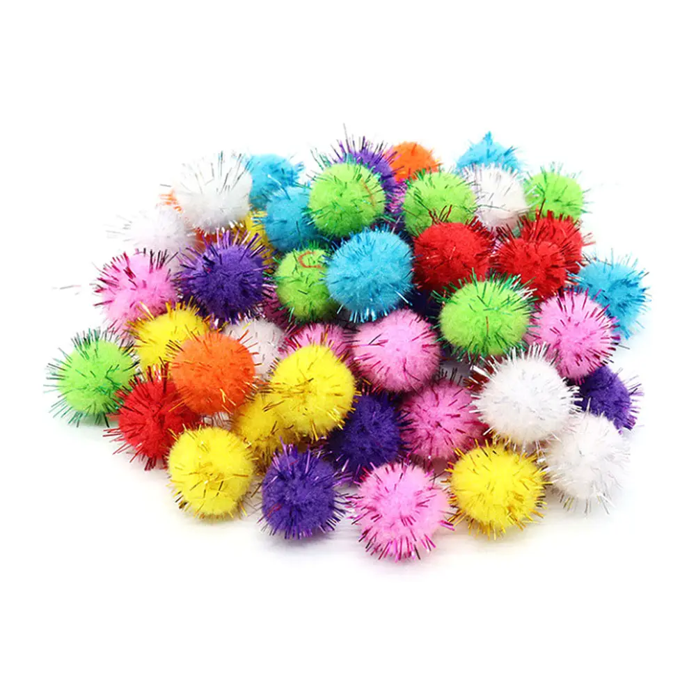 10/15/20/25/30mm Glitter pompon soffice peluche fai da te Pom poms palla per la decorazione di natale giocattoli per bambini bambole accessori