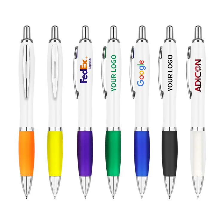 Bolígrafo promocional de plástico barato de regalo más vendido con logotipo personalizado, bolígrafos escolares al por mayor con impresión de logotipo personalizado