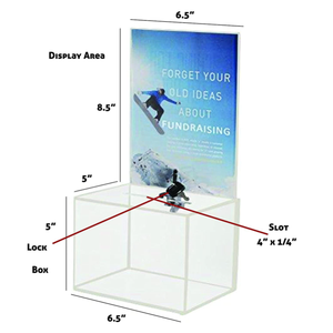 Kilit ve işaret tutucu ile bağış toplama için çoklu kullanım açık oylama ve çekiliş kutusu akrilik bağış kutusu - Product Image 4