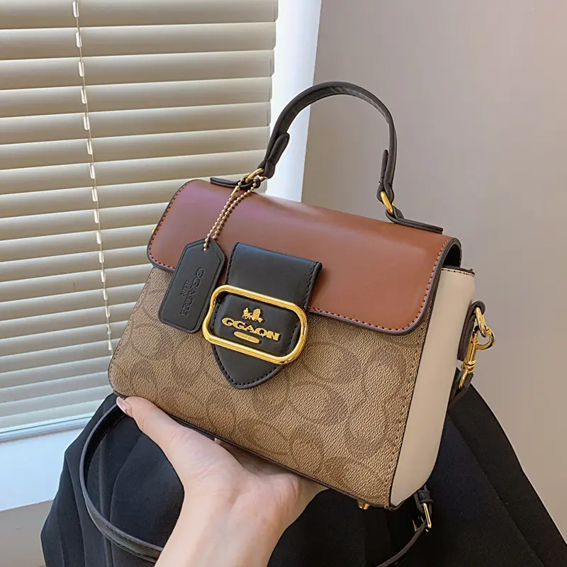 2023 Ins, gran oferta, bolso de mano con estampado vintage de alta calidad, bolso de hombro con logotipo delicado, bandolera con cremallera de gran capacidad