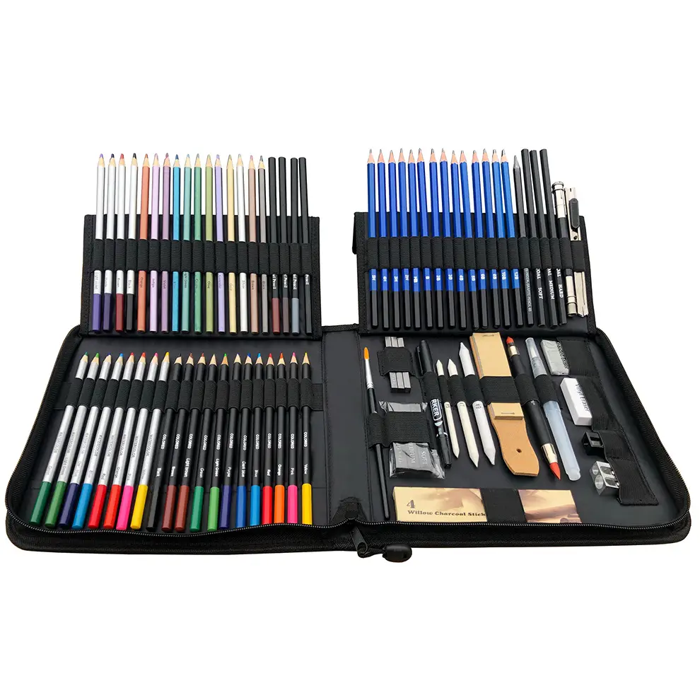 83 cores profissionais óleo e água colorido lápis, conjunto de materiais de arte para pintura artística