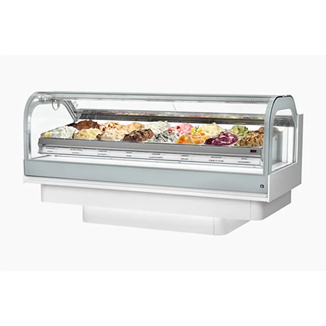 Prosky 18 pans wholesale italian gelato hard ice cream display showcase fridge