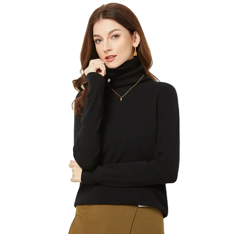 2023 nuovi maglioni personalizzati autunno inverno pullover maglione da donna in maglia a maniche lunghe con collo alto oversize di alta qualità