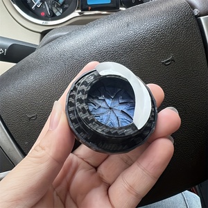 One-Click Ring Engine Anti-Scratch ABS <strong>Push</strong> <strong>Start</strong>/Stop <strong>Button</strong> Cover Carbon Fiber Motorcycle Ignition Key Switch Interior Kits - Product Image 2