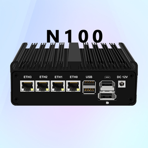 Barato 4 2,5 Lan Box Servidor de computadora integrado Pfsense Firewall Ddr5 Win 10 11 Linux Soft Router N100 Fanless Industrial Mini Pc