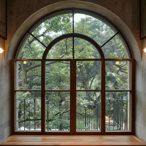 Modern French Style Curved Glass Aluminum Fixed <strong>Windows</strong> Seamless Curved Design <strong>Built</strong>-in Decorative Strips - Product Image 4