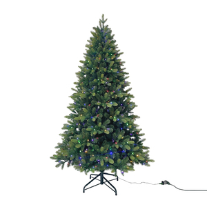Dural LED Prelit PE/PVC noel yeşil ağaç 10 fonksiyonları 12ft için 4ft için dekore Deluxe tarzı OEM özelleştirilmiş - Product Image 1