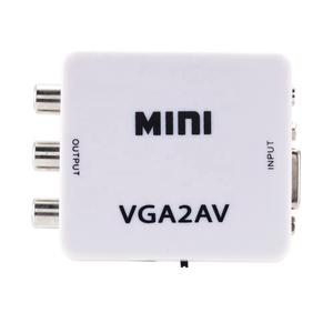 <strong>VGA</strong> to AV Mini Converter Adapter with 3.5mm Audio 1080P <strong>VGA</strong> to AV HD Converter Conversor for PC to TV HD Computer to TV - Product Image 1
