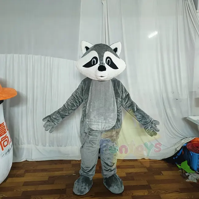 Disfraz de Mascota de mapache gris de peluche personalizado profesional Funtoys, accesorios de animales de dibujos animados, disfraz de Mascota para Fiesta infantil