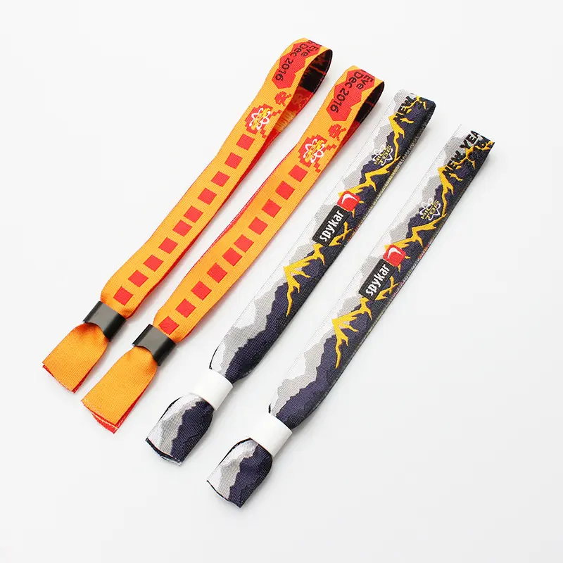 Custom new products 2024 Bamboo Lock Fabric Wristbands For Events no minimum order event bracelet
