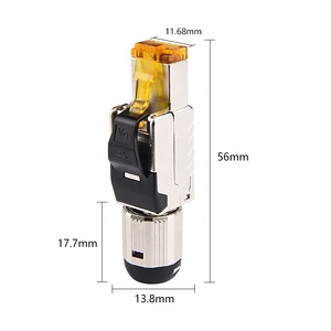Linkwylan 10g Cat6A Toolless เชื่อมต่อ RJ45ปลั๊กอีเธอร์เน็ตที่มีการป้องกันด้วยการเชื่อมต่อที่ไม่ต้องใช้เครื่องมือนำมาใช้ใหม่ - Product Image 2