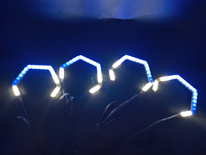 RGB kovalayan dönüş sinyal ışığı LED far melek göz altıgen Halo yüzükler 9-30V DRL araba motosiklet projektör Lens için - Product Image 6