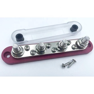 New 150A Black and Red Terminal Block Power Distribution 5/16'' <strong>M8</strong> <strong>Busbar</strong> With 4 Stud With Cover - Product Image 4