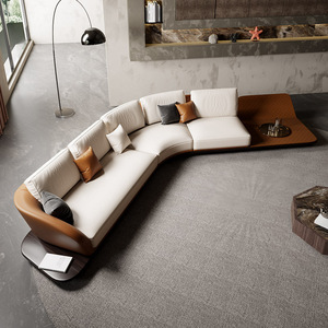 Ghế sofa góc ba chỗ ngồi khung gỗ nguyên khối hiện đại phong cách hoàng gia miền Nam, khung thép không gỉ dành cho phòng khách - Product Image 3