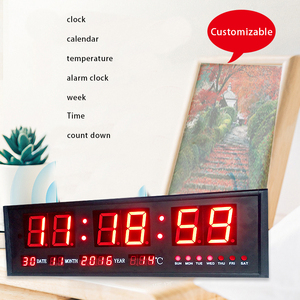 Honghao 6 cifre LED digitale orologio da scrivania popolare Design moderno orologio da parete con Timer conto alla rovescia funzione di allarme per uso domestico - Product Image 1